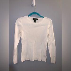 Eddie Bauer Medium White Ribbed Long Sleeve Top